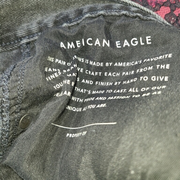 American Eagle Outfitters Black Faded Straight Leg Jeans Size 14 - Picture 3 of 8